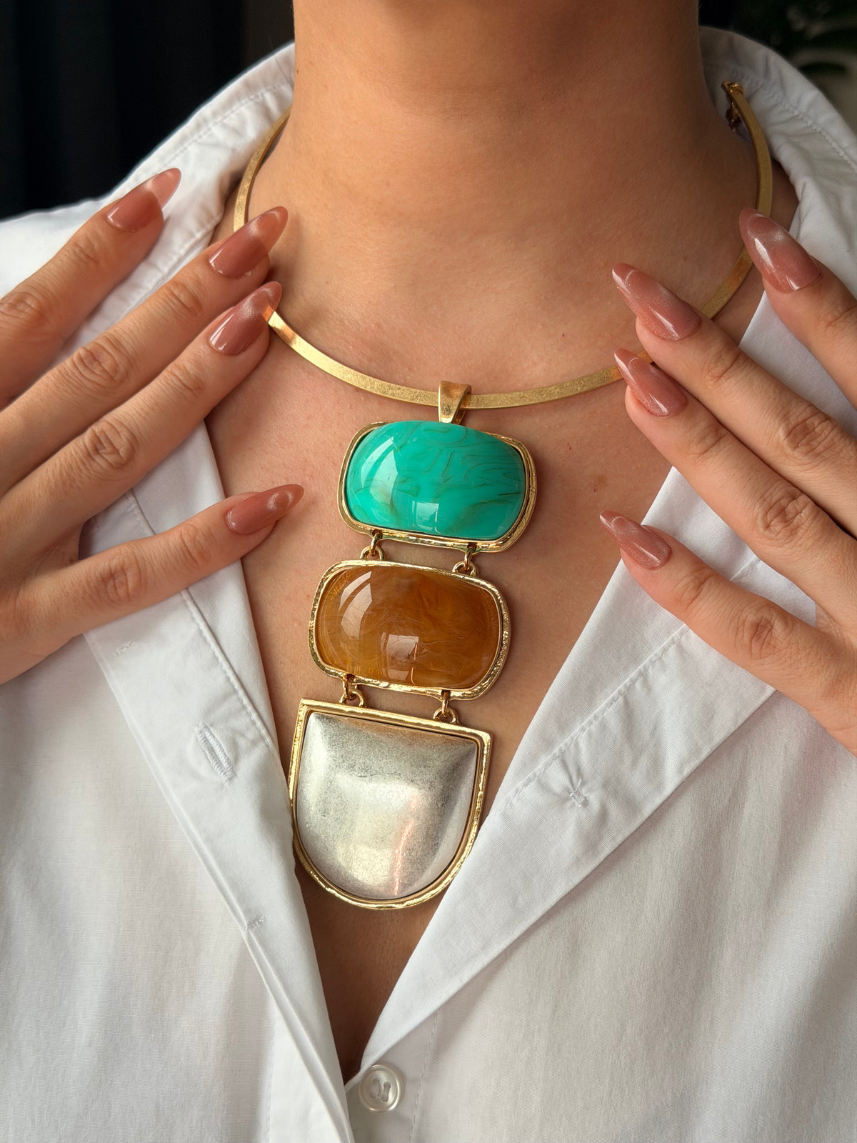 Trio Stone Gold Choker