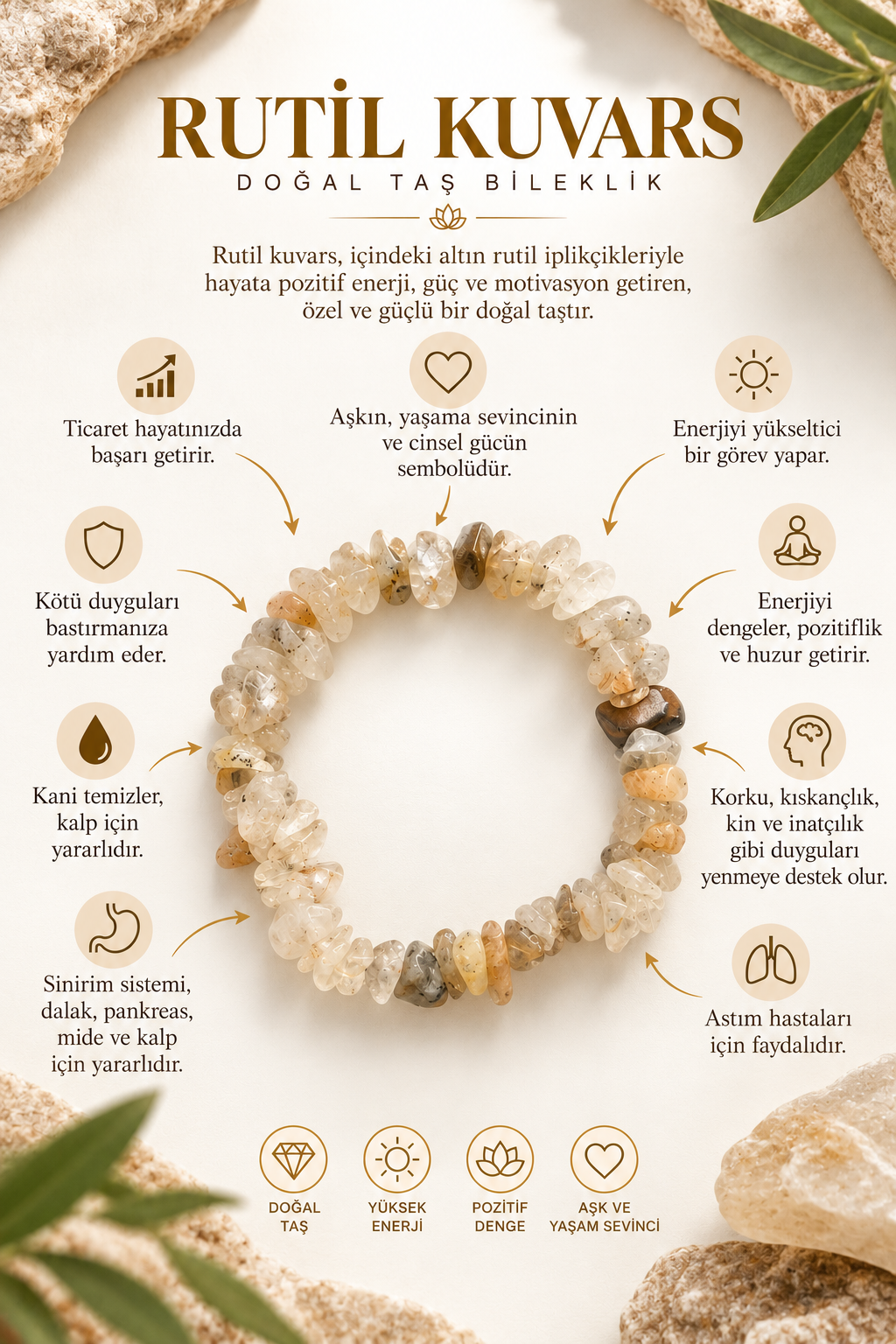 RUTIL KUVARS KIRIK GÖRÜNÜM BILEKLIK