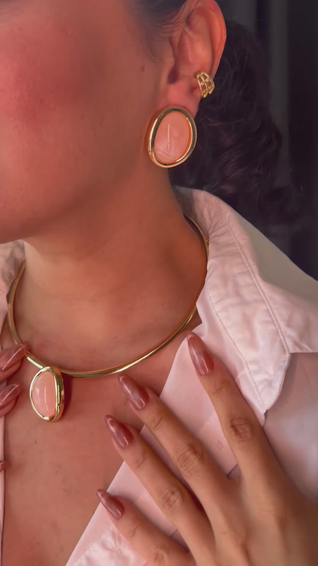 Choker Kolye Küpe Set